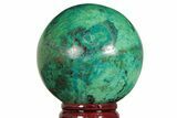 Polished Malachite & Chrysocolla Sphere - Peru #211025-1